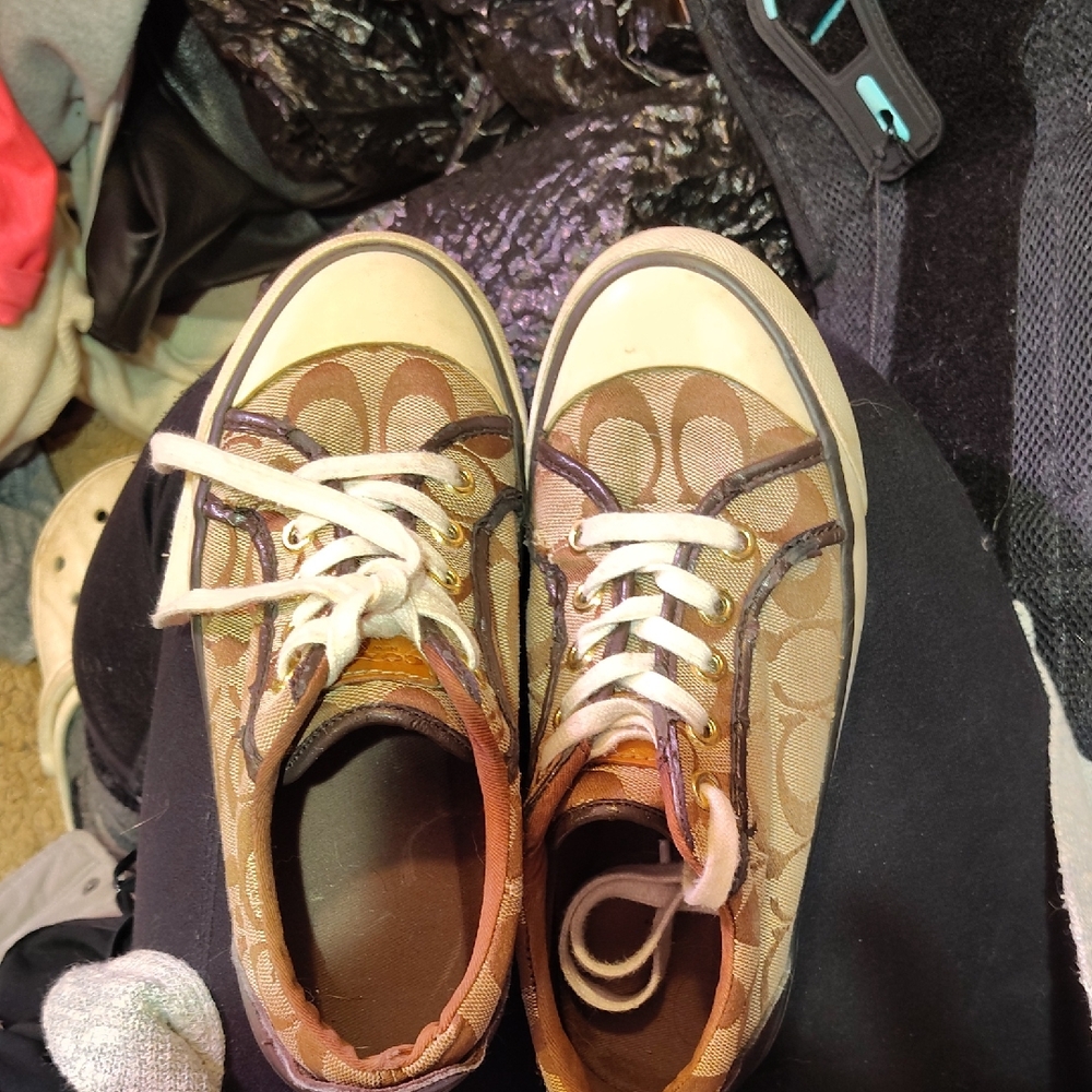 Coach Brown and Cream Sneakers